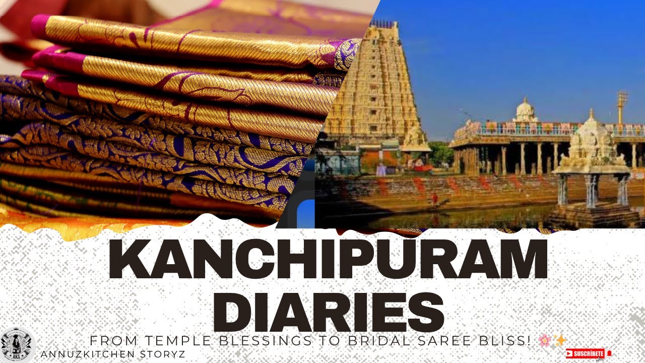 “Kanchipuram Diaries:FromTempleBlessings2Bridal SareeBliss! 🌸✨ #kanchipuramtemples #kachipuramsaree🥻