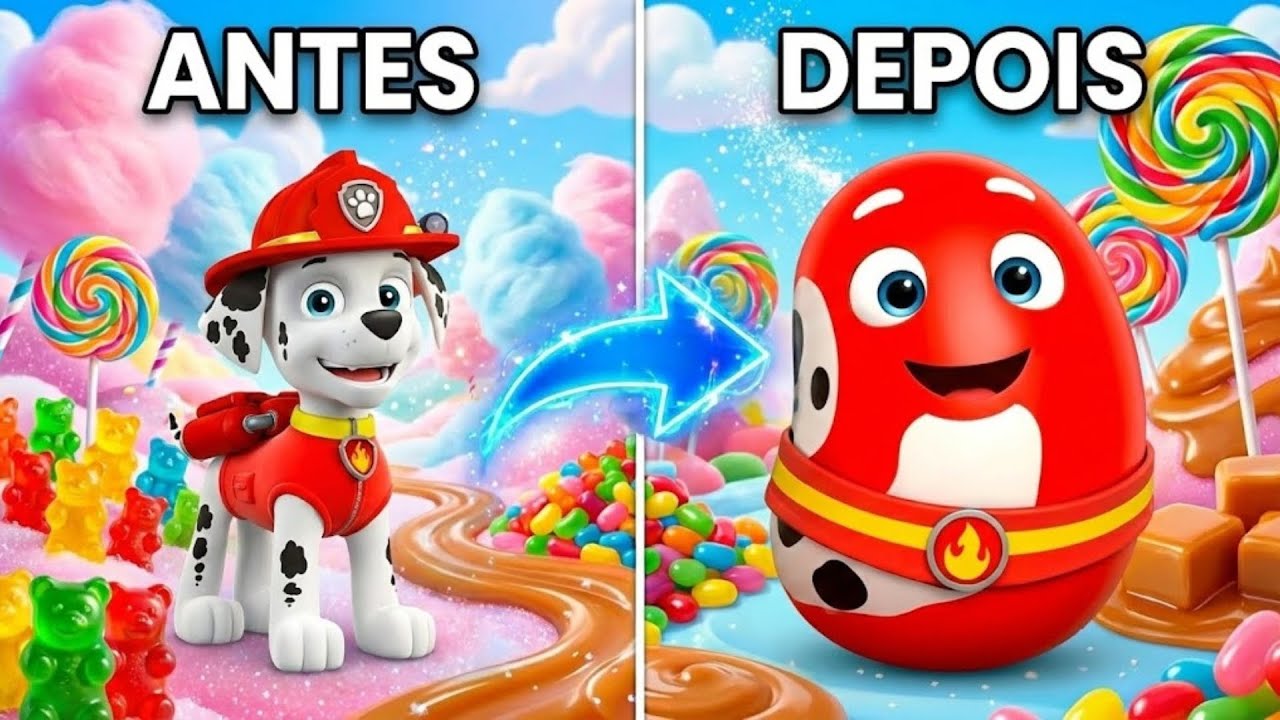 Os Filhotes se Transformam em Jujubas Gigantes! 🎵🍬 Músicas da Patrulha Canina