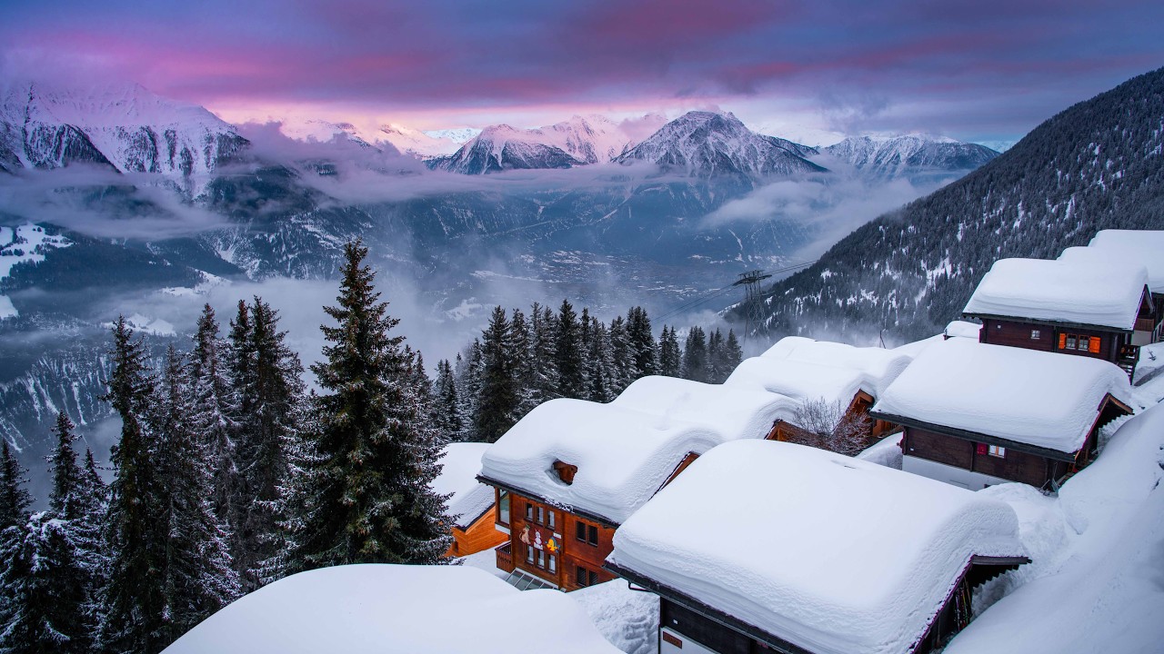 Beautiful winter scenes in breathtaking Switzerland