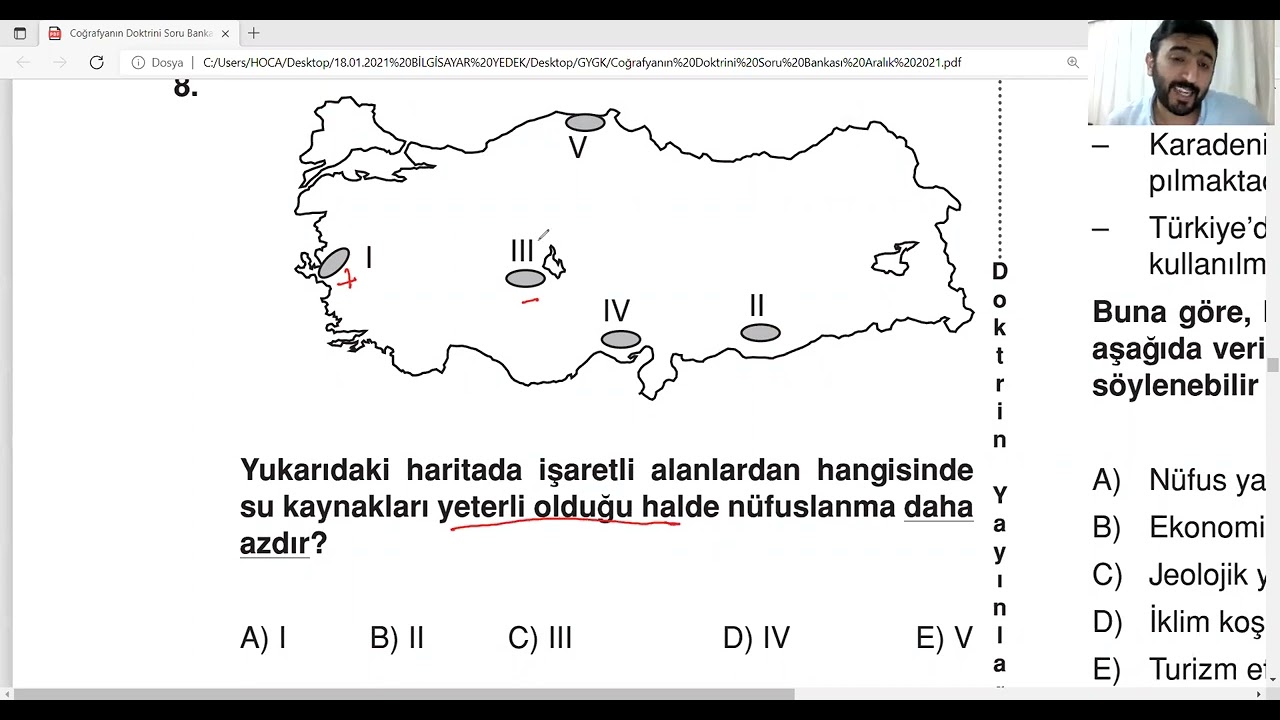 Türkiye'de Nüfus ve Yerleşme Test 5 Çözümü 🎯 🌦️ 🌏 ( Coğrafyanın Doktrini Soru Bankası )