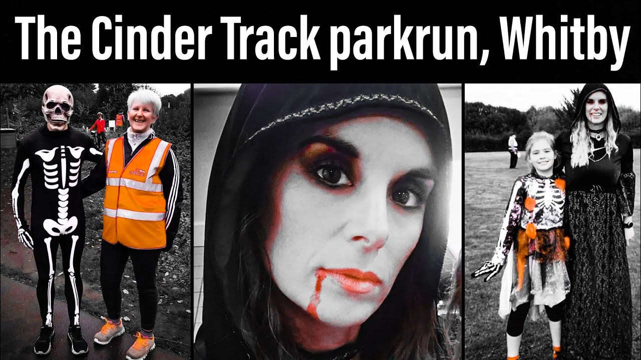 The Cinder Track parkrun, Whitby. Halloween parkrun. Whitby Goth Weekend. Running in Fancy Dress.