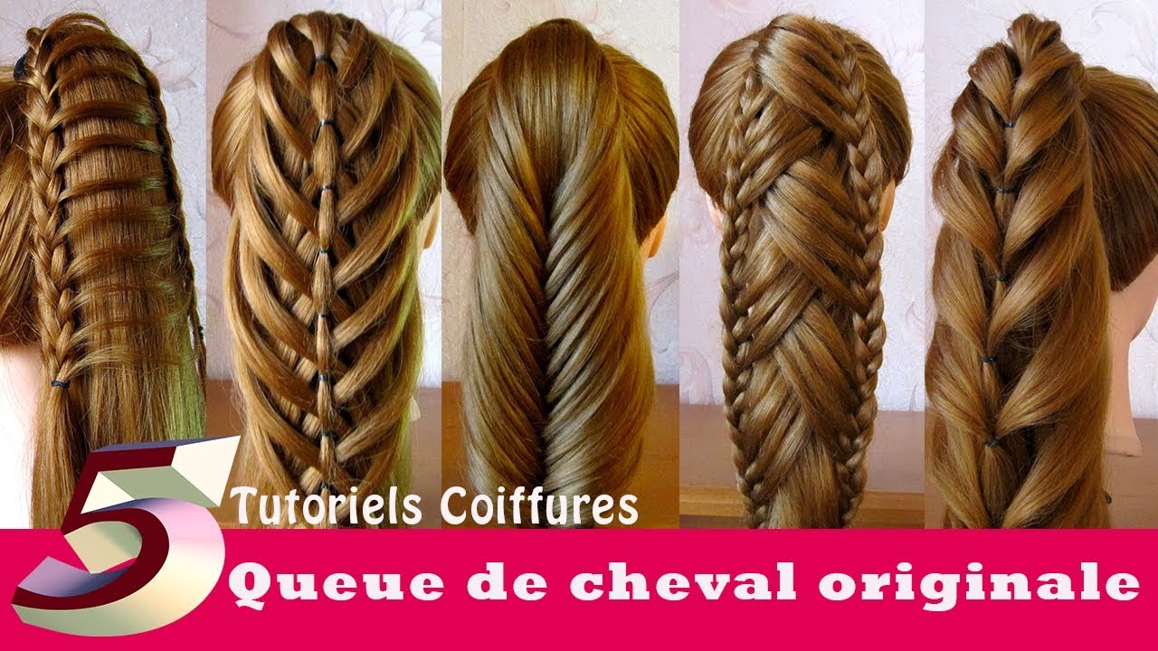 Tutoriels Coiffures: queue de cheval originale (5 id&eacute;es)🌸 Ponytail Hairstyles