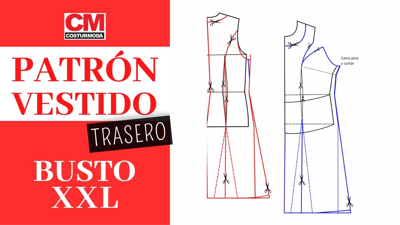 📐Cómo HACER el PATRÓN TRASERO de un VESTIDO SEMI-ENTALLADO con corte a la sisa👗