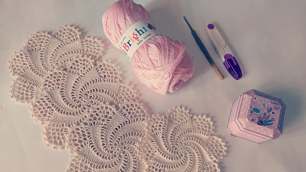 كروشية وحدة المروحة لمفارش السفرة بطريقة سهلة وبسيطة 🍀