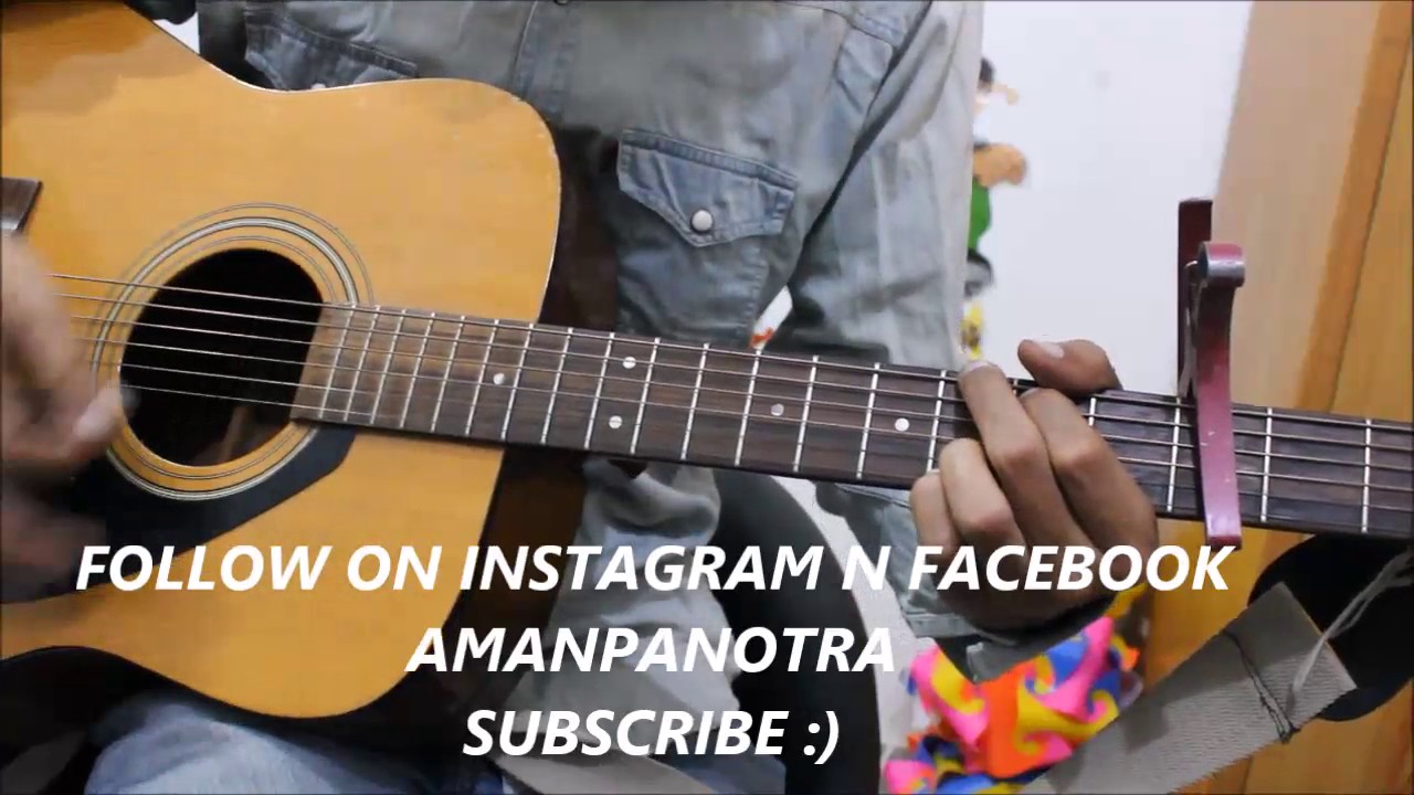 Sanu ik Pal Chain Na Aave - Easy hindi Guitar cover lesson chords