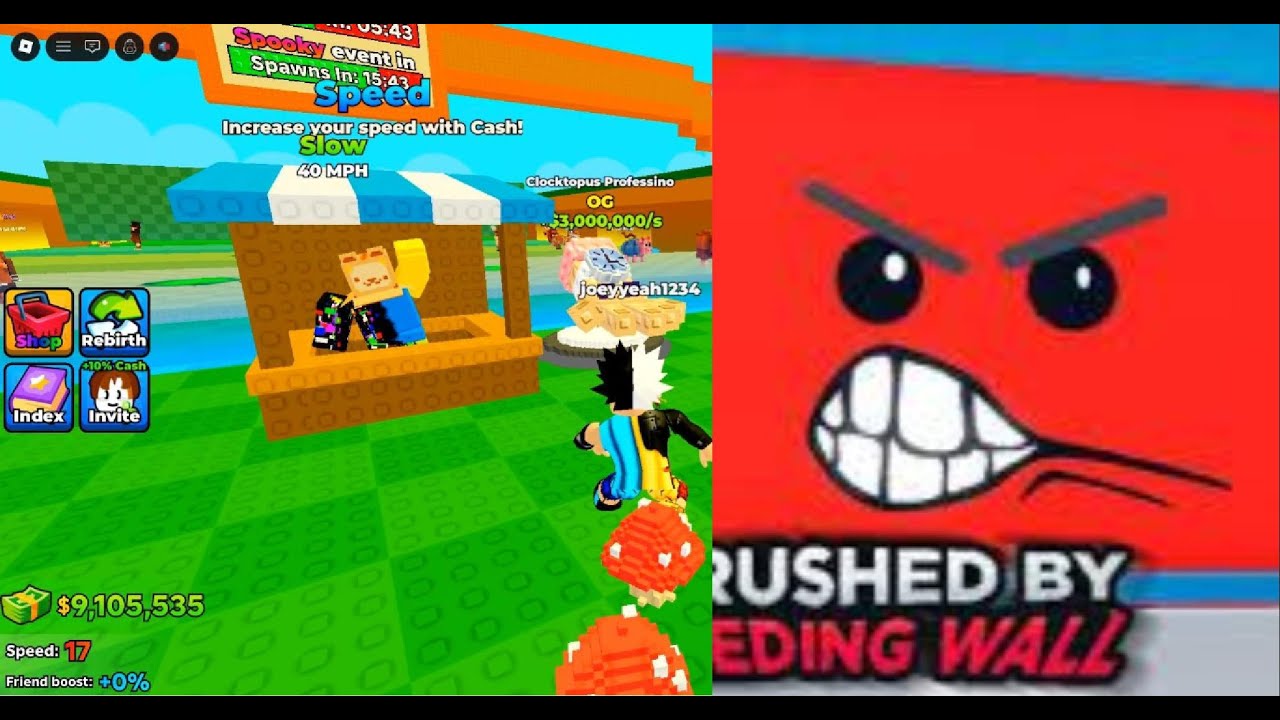Crushed By A Speeding Wall For BRAINROT!!!