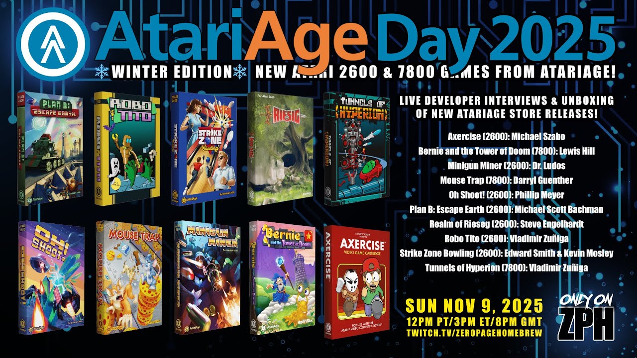 AtariAge Day! Developer Interviews! Unboxing 10 New 2600 & 7800 Games!