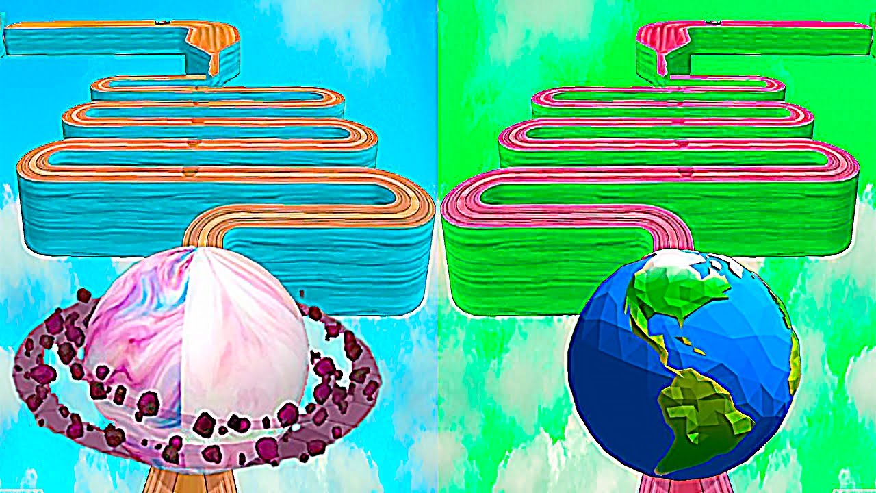 Going Balls vs Rolling Balls - Planet Earth Ball vs Saturn Ball on Color Reverse Levels! Race-651