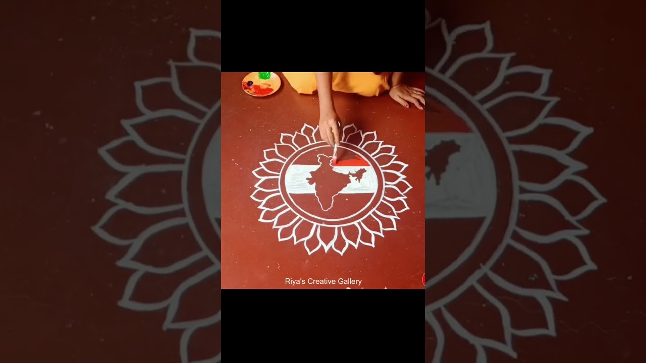 Independence day special rangoli design / #independencedayart / #alponadesign / #tricolourshorts