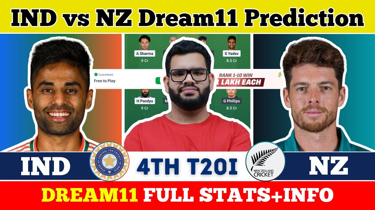 IND vs NZ Dream11 Prediction I India vs Newzealand 4th T20I Today Match Prediction I