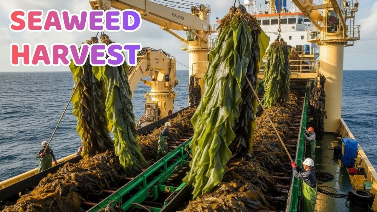 MASSIVE Seaweed Harvest: Underwater Forests & Industrial Sheet Processing | Harvest Motion