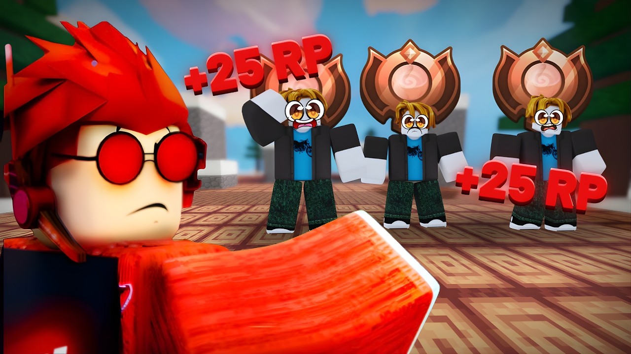 I Carried a NOOB Squad in Ranked Roblox Bedwars