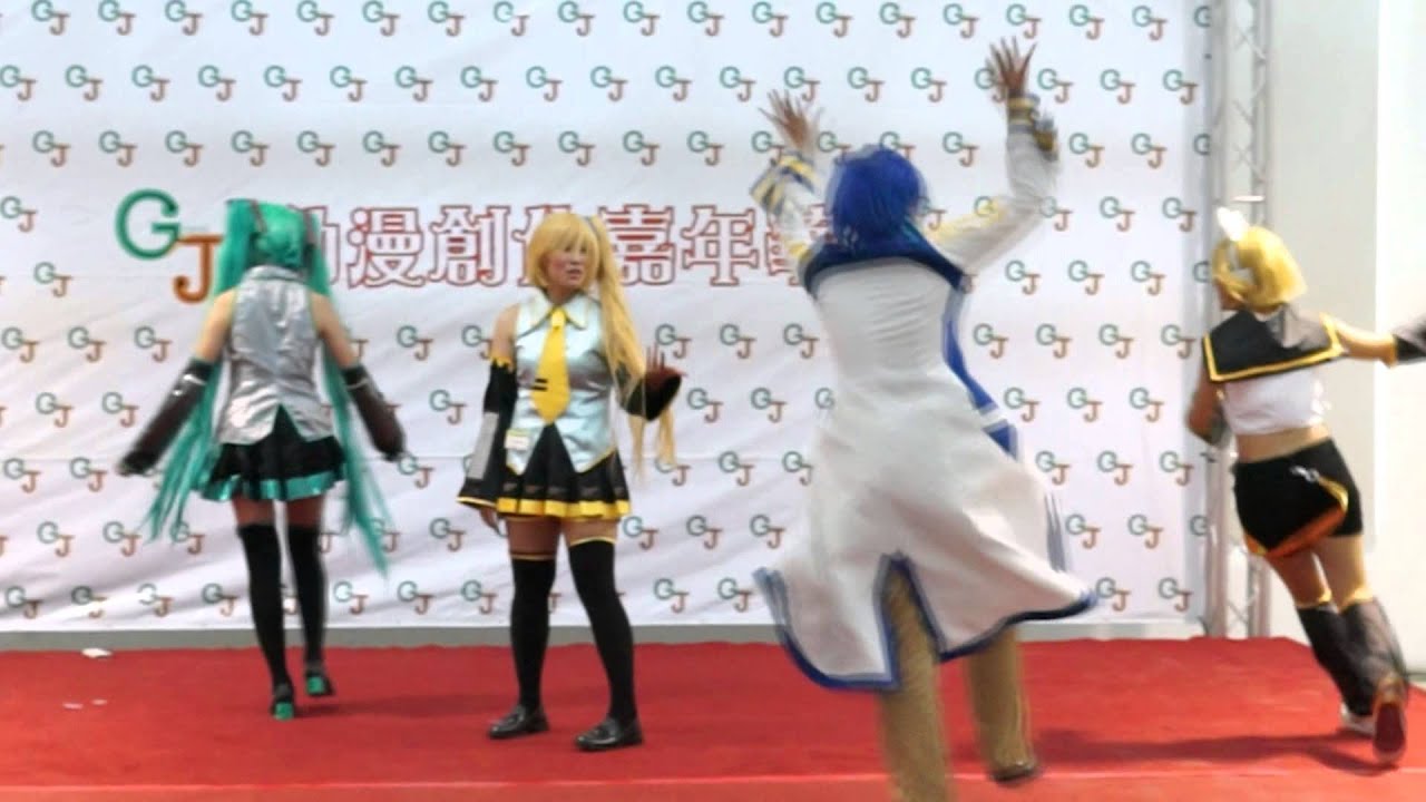 [GJ10]Vocaloid Cosplay dance-瑠依/小隱/阿葉/憐香-初音ミク/亞北ネル/KAITO/鏡音リン/Vocaloid組曲小劇場:Poker Face、Baby