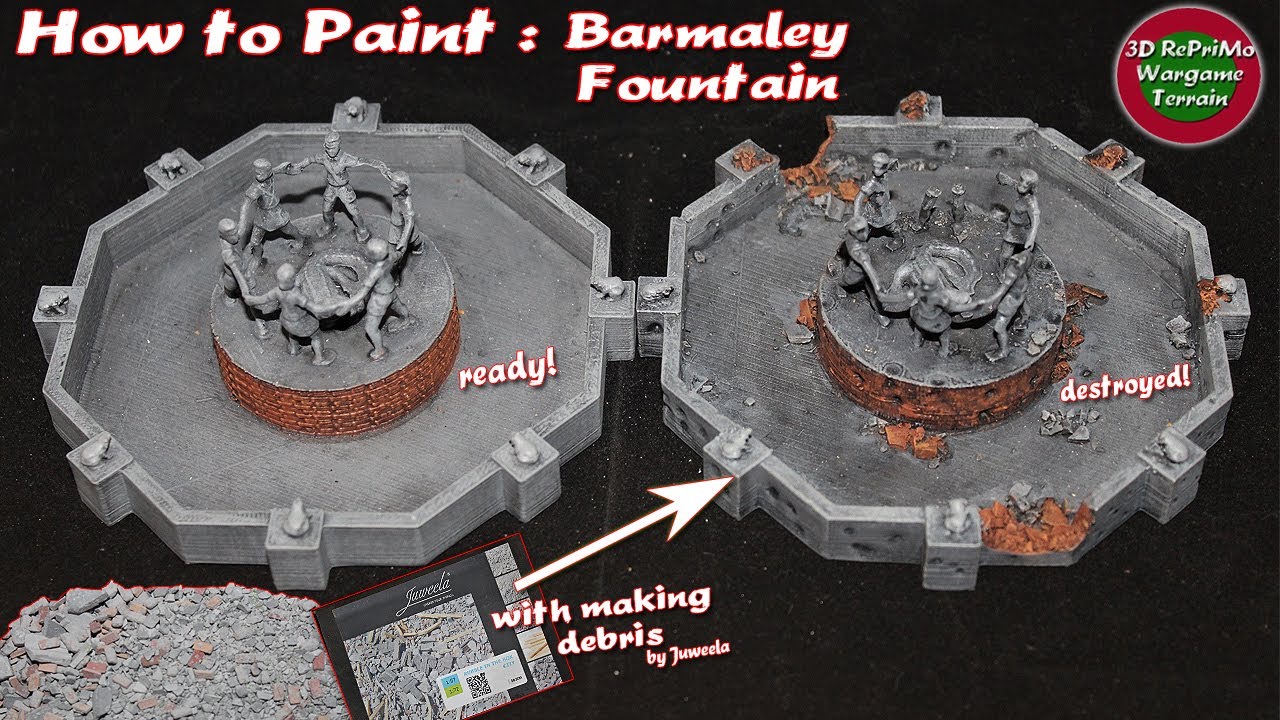 Tutorial:How to Paint 1/72 Barmaley Fountain/Painting Guide/Bemalung Stalingrad Brunnen(WW2)Diorama