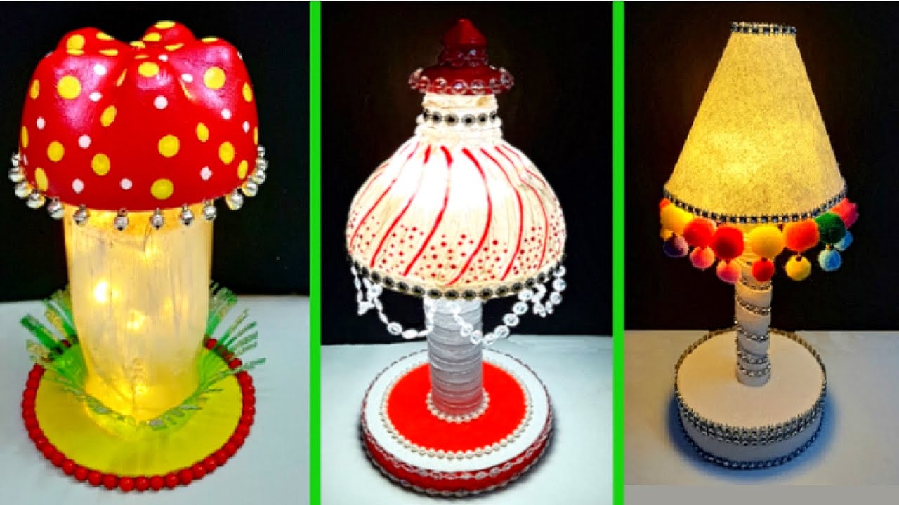 3 Handmade Lamp/Lampshade made With recycled Plastic Bottle| Best out of waste room decoration idea