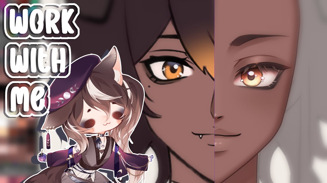 ✨ Work With Me | VTuber Face Drawing | Chill LoFi to co-work with ♡