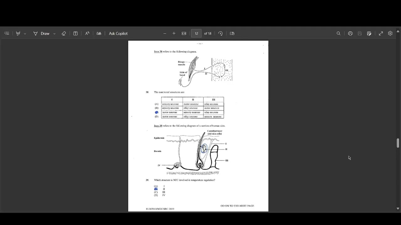 CXC/CSEC Biology June 2019 Paper 1