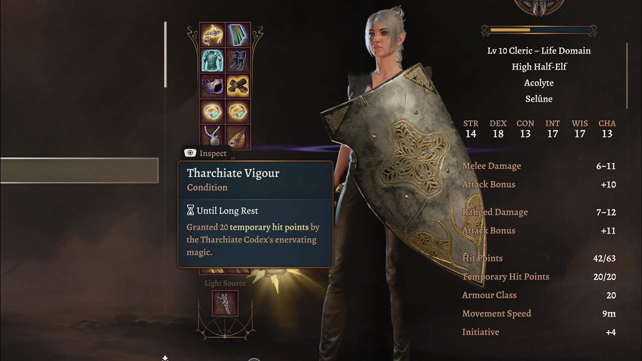 Baldur's Gate 3 Tharchiate Codex Tharchiate Vigor 20 temporary hit points Long Rest Emc_co86