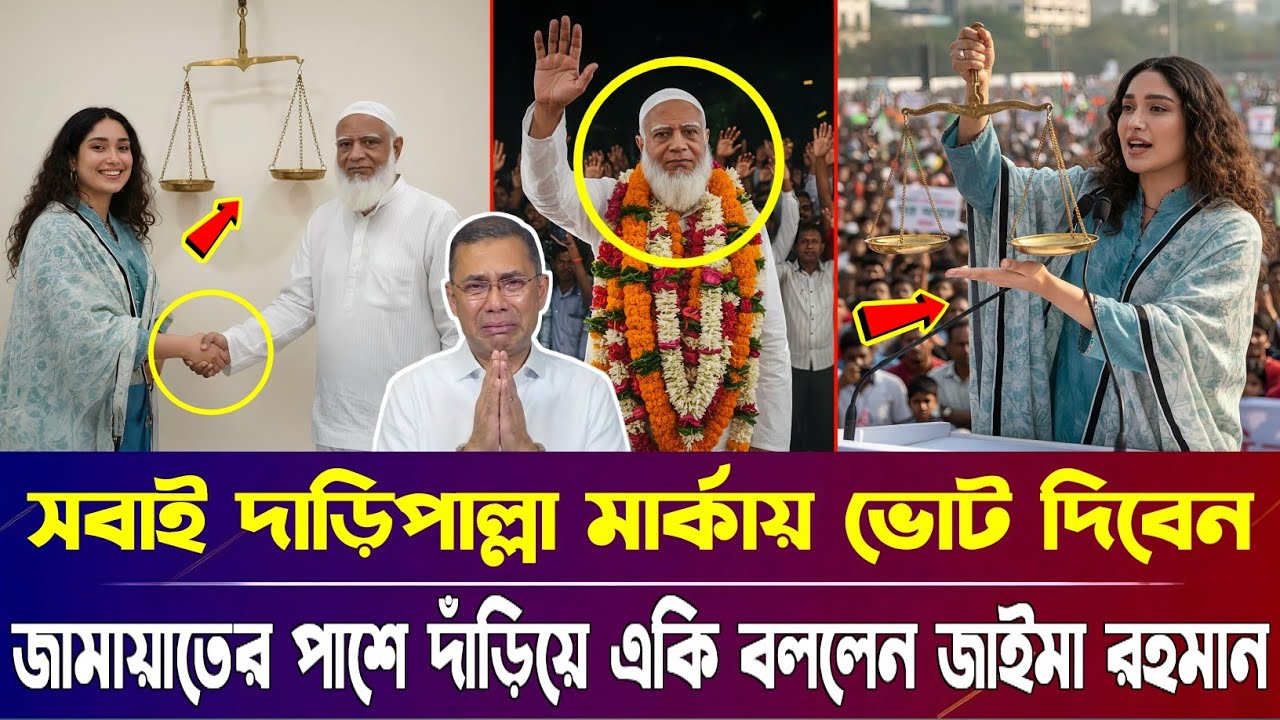 সবাই দাড়িপাল্লা মার্কায় ভোট দিবেন, জামায়াতে ইসলামীর পাশে দাঁড়িয়ে একি বললেন জাইমা রহমান | BD News