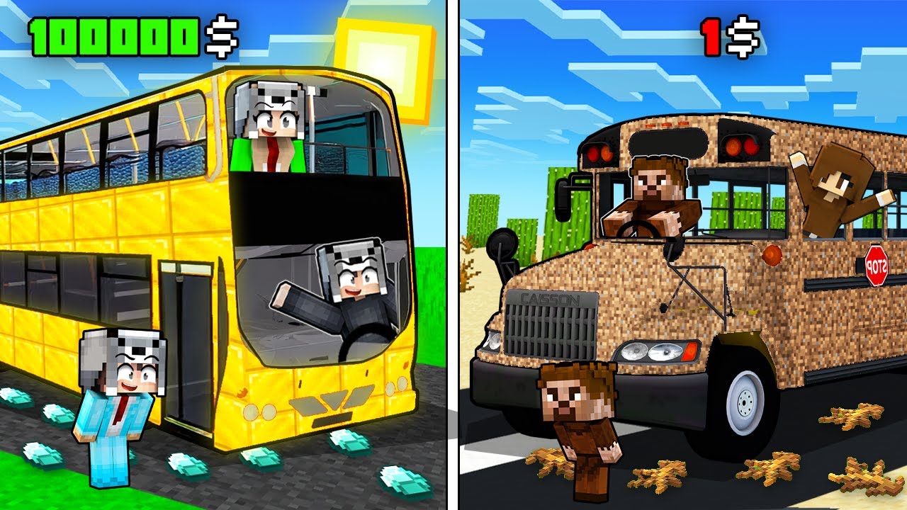 FAKİR AİLE OTOBÜS VS MİLYONER AİLE OTOBÜS - Minecraft