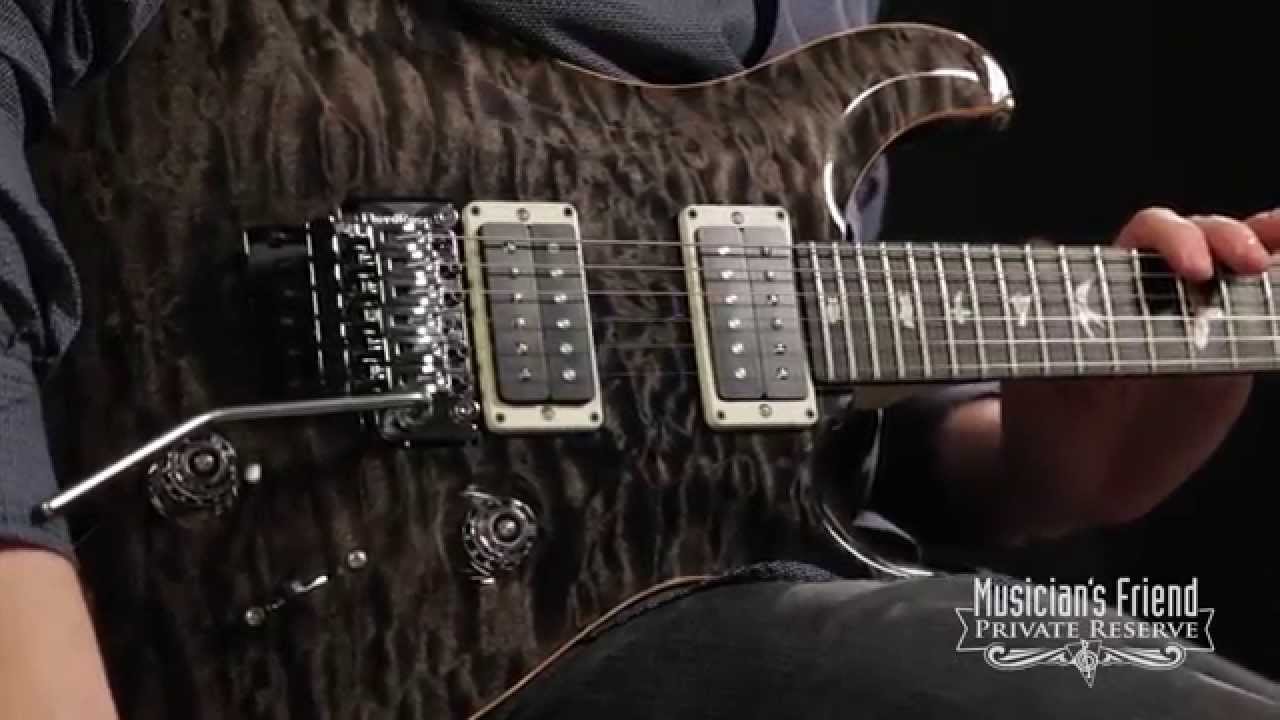 PRS Custom 24 Quilted Maple 10-Top Electric Guitar with Floyd Rose Grey Black Ebony Fretboard