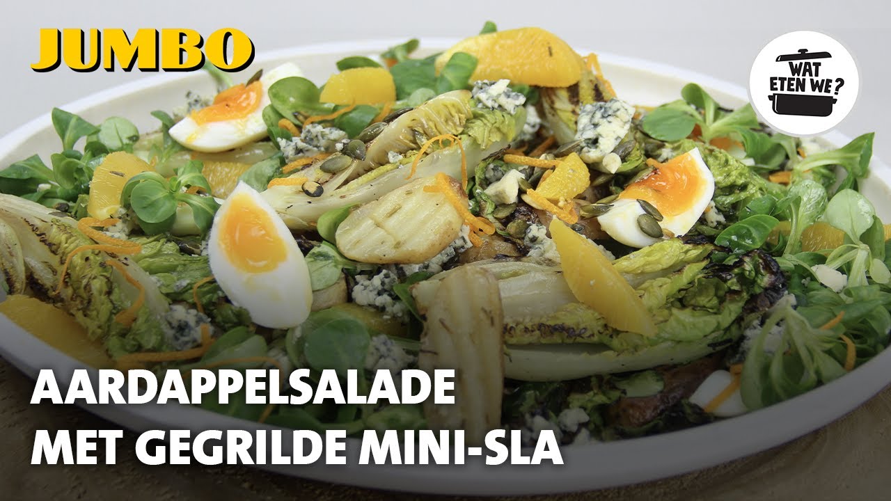 Wat eten we? Aardappelsalade met gegrilde mini-sla