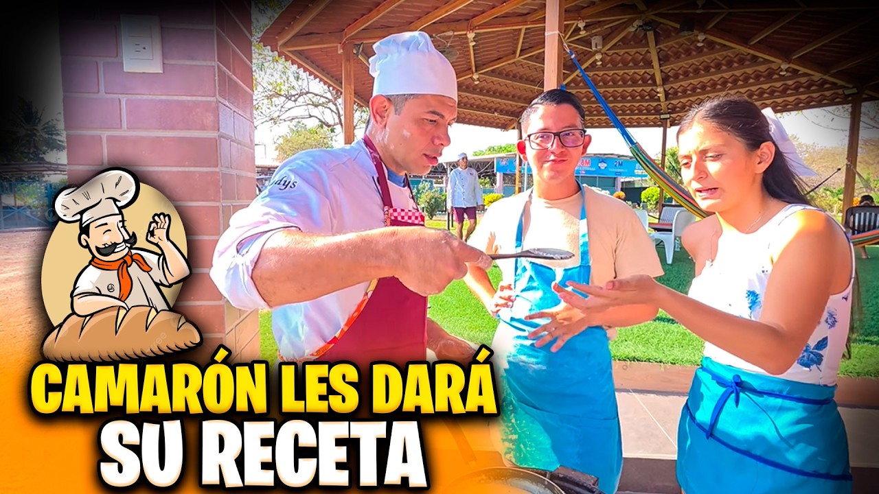 Camarón esta haciendo salsa alfredo y los de el equipo de Chistin llegan a pedir la receta.
