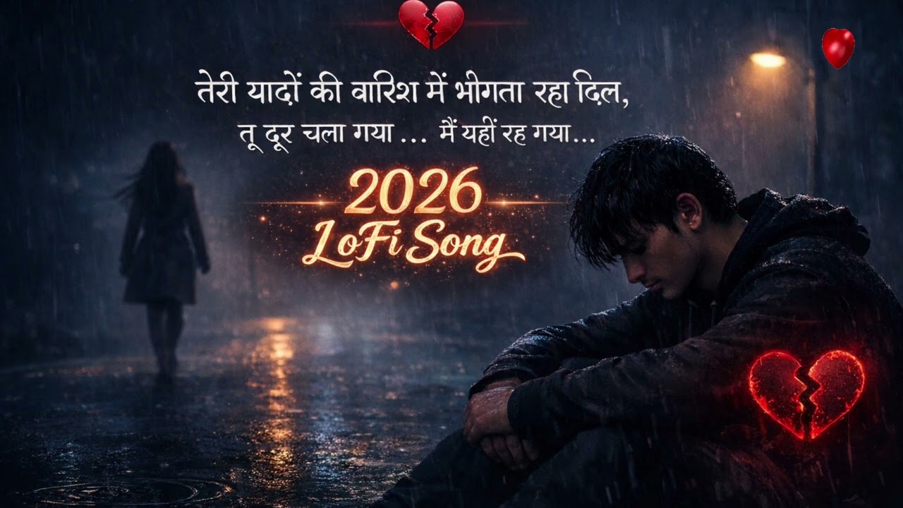 #Lofisong2026। [[ तेरी यादों की बारिश में भीगता रहा दिल ]] #love #sadsong 