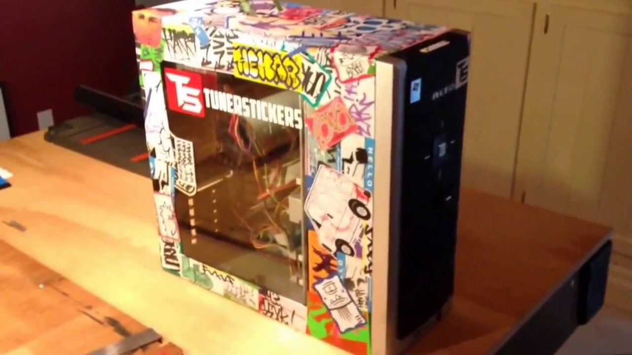 Computer Case gets Sticker Bombed