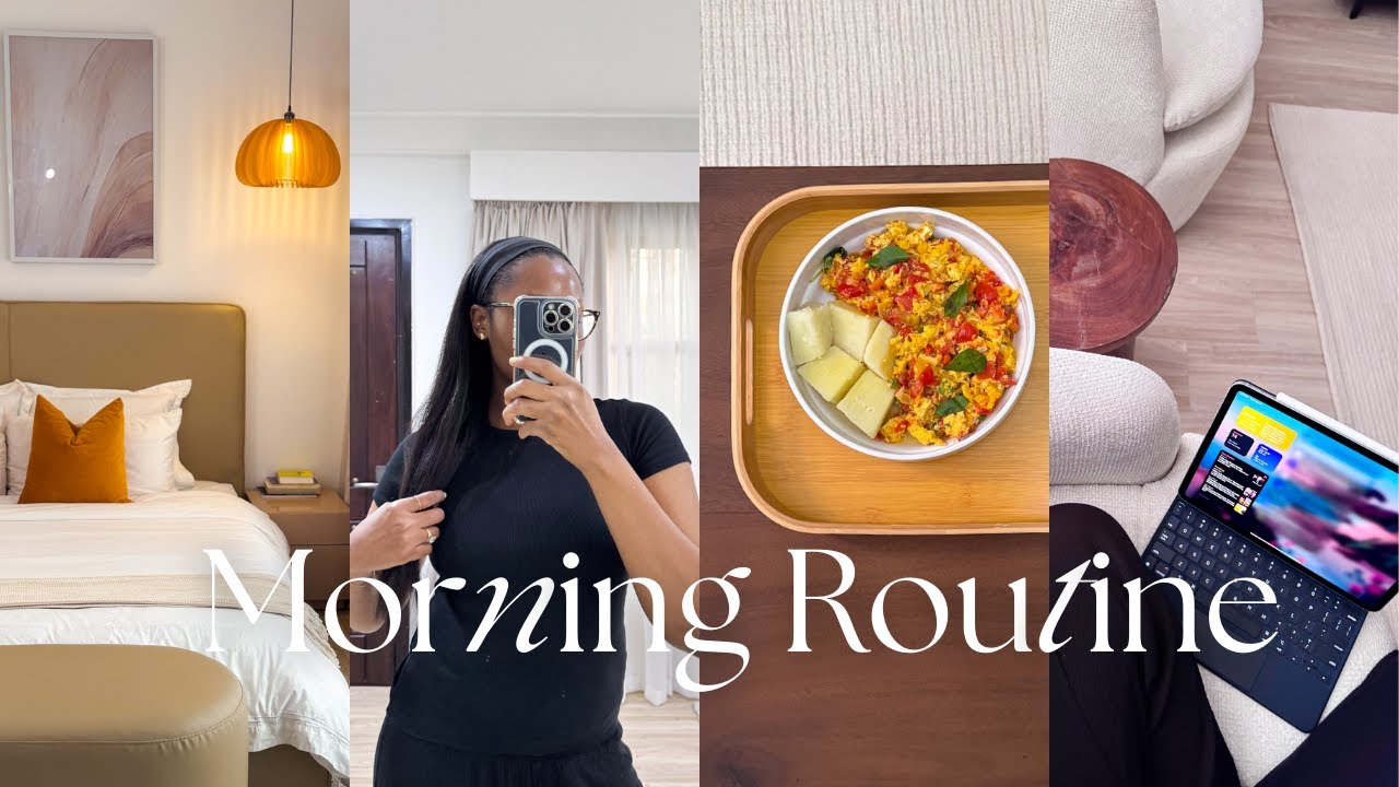 My calm morning routine | breakfast, shower routine, productivity & more