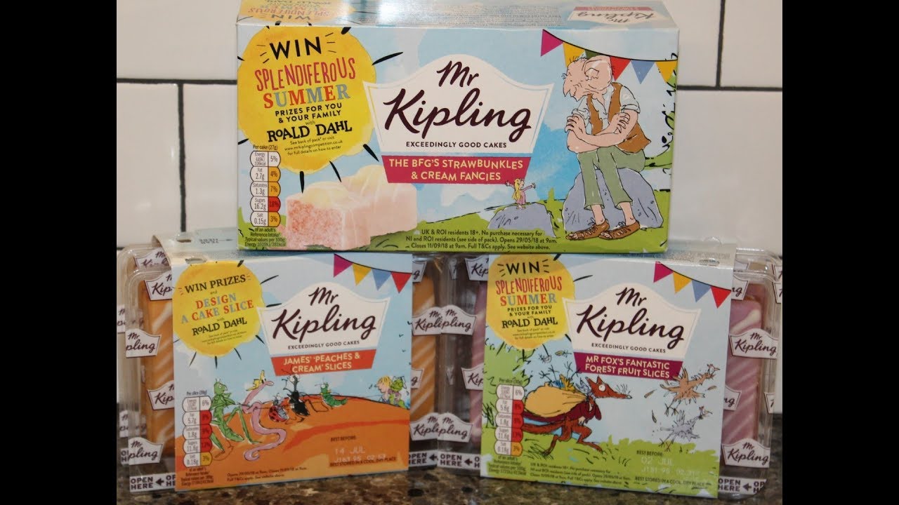 Mr. Kipling: BFG’s Strawbunkles & Cream Fancies, James’ Peaches & Cream and Mr. Fox’s Fruit Slices