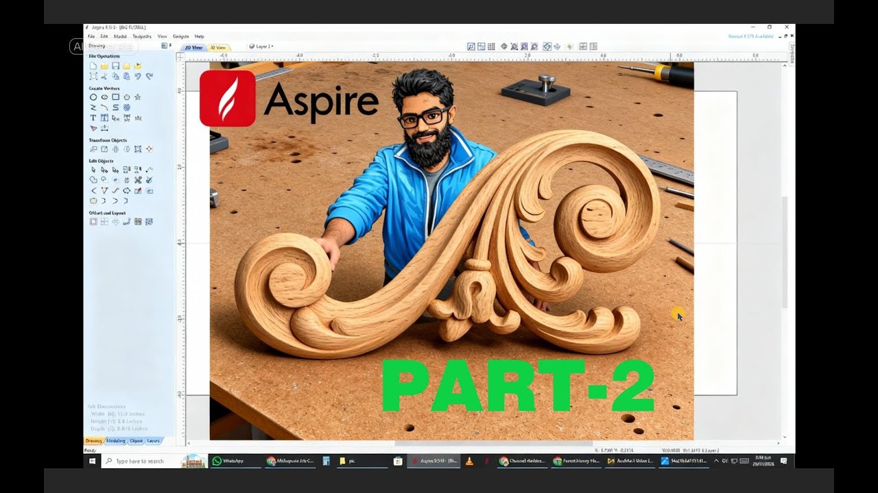 PART-2 WHO TO UNEEEQ FLORAL ASPIRE 3D DESIGN MAKING #youtubevideo #machine #cncsoftware