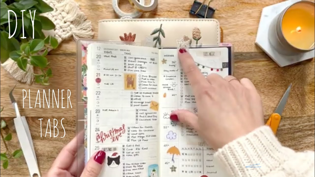 Easy DIY Planner Tabs for my 2022 Hobonichi Planners - Washi Tape & Stickii Club Stickers