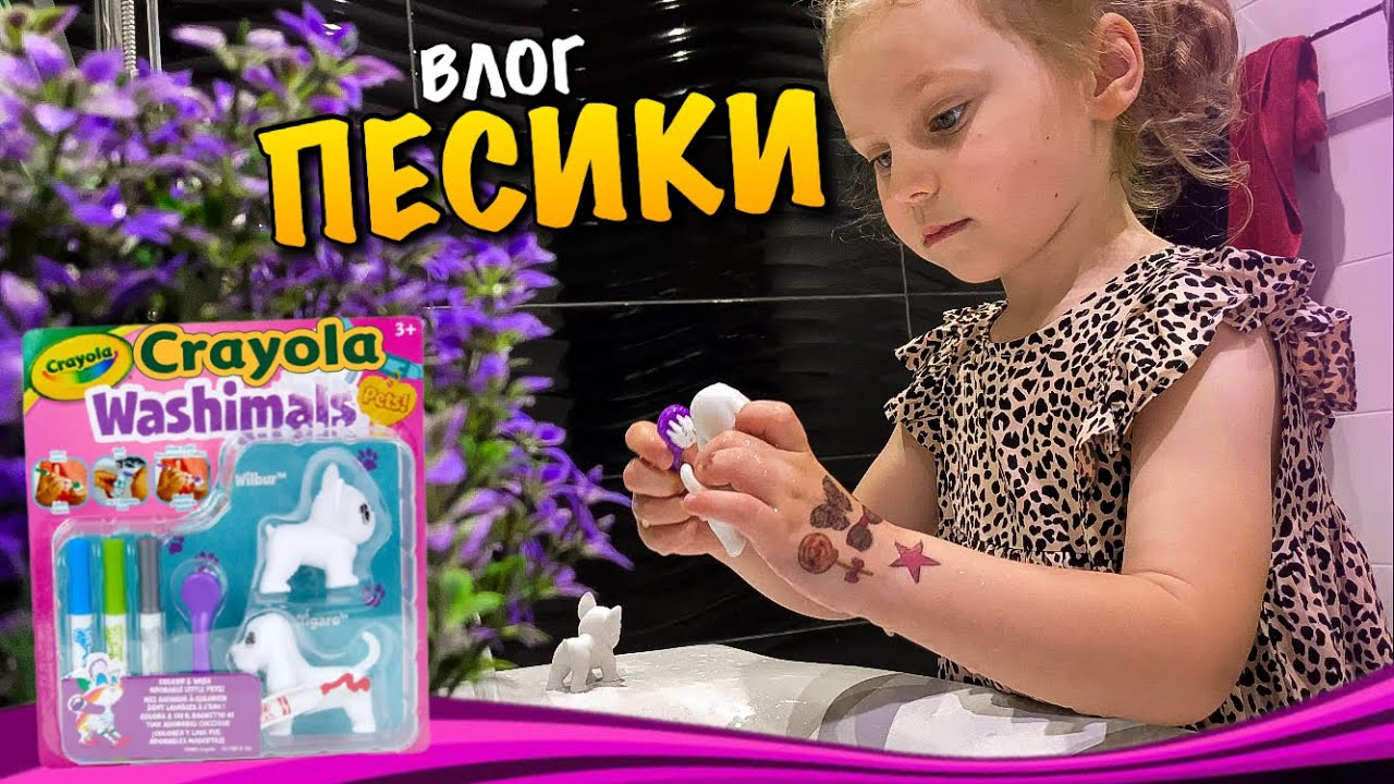 КАРОЛІНКА ЩАСЛИВА | WASHIMALS CRAYOLA | ПЕСИКИ МАЛЮВАКИ | БАГАТОРАЗОВА ІГРАШКА ЯКА ЗМИВАЄТЬСЯ | VLOG