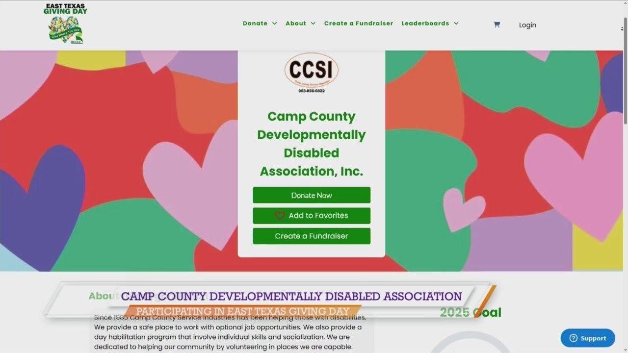 2025 East Texas Giving Day: Camp Co. Developmentally Disabled Association