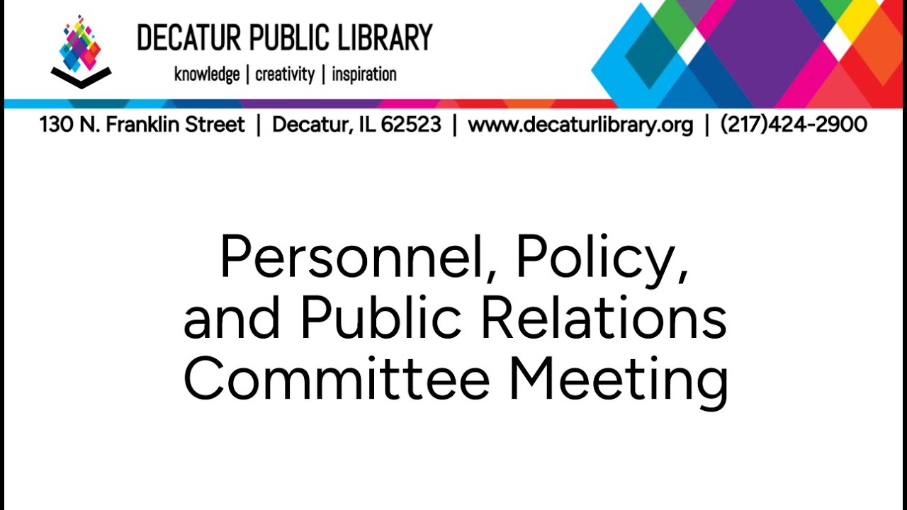 Personnel, Policy, and Public Relations Committee Meeting 10/02/2025