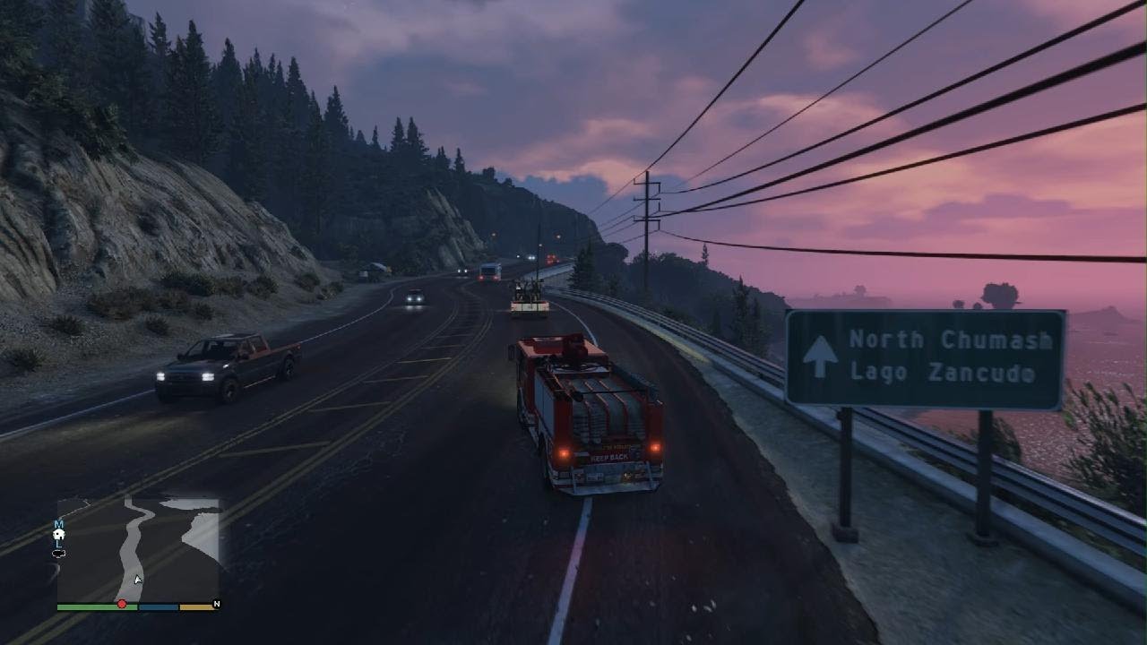 Grand Theft Auto V Firetruck rampage #4