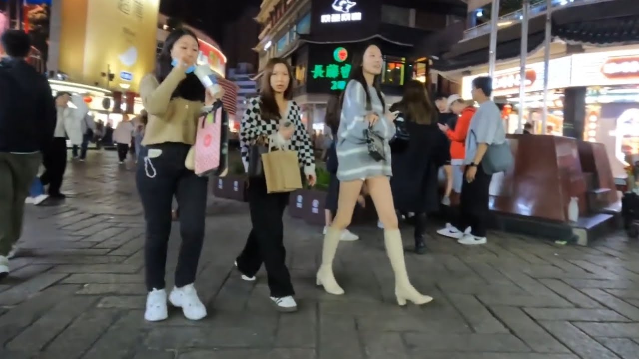 Nightlife in Luohu Old Street, Shenzhen, China