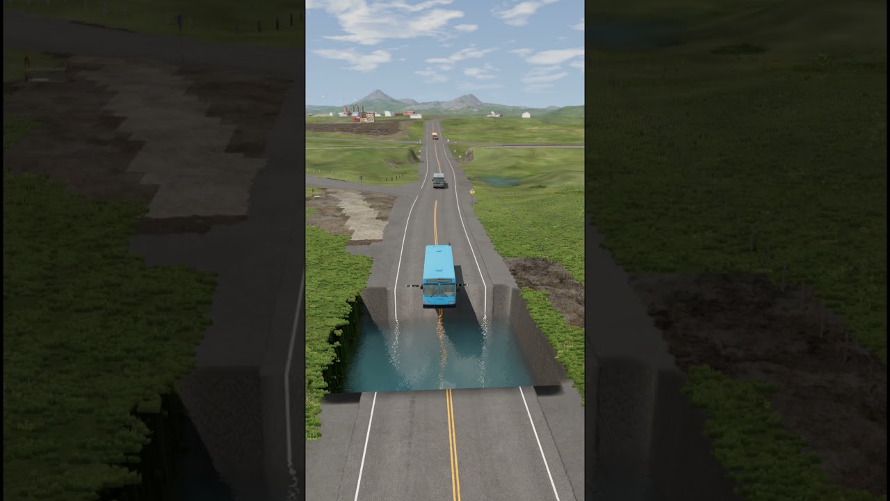 Bus vs Water Pit #212  #beamngdrive #carcrashes