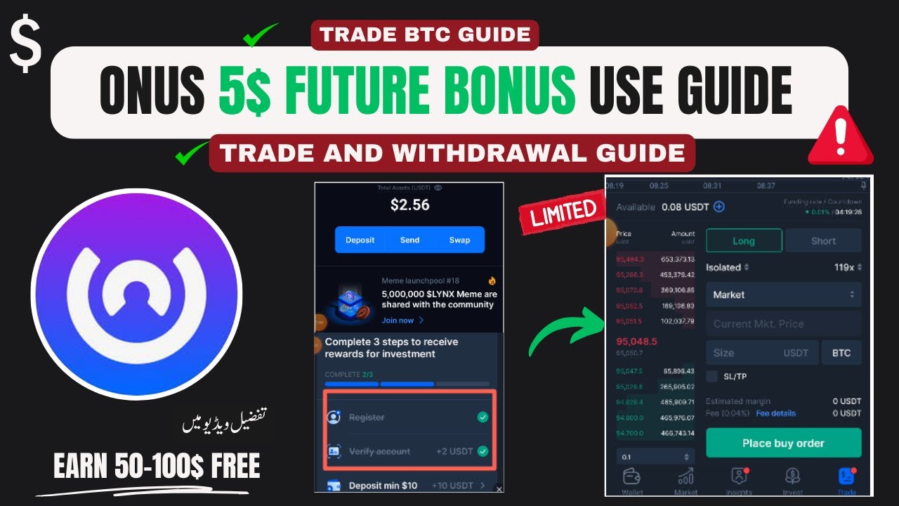 Onus Exchange $5 Future Bonus: Future Trading BTC & Easy Wallet Withdrawal Guide