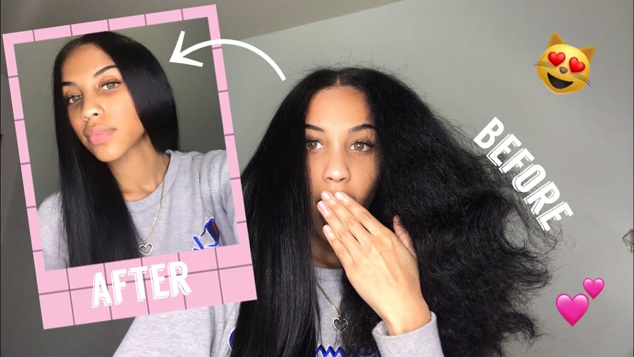 Watch Me Straighten My Hair! | Curly to Straight || Naomy Luna