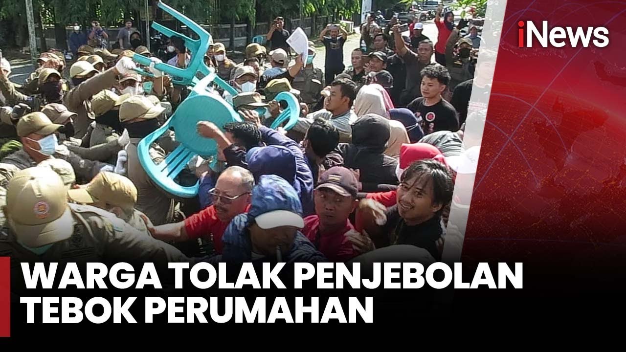 Ratusan Petugas Satpol PP  dan Warga  Bentrok Gegara Penjebolan Tembok Perumahan | iNews Siang 30/1