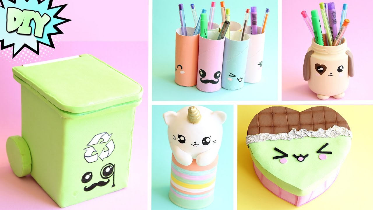 DIY KAWAII 10 ideias com material reciclado feat DIY COM VIVI