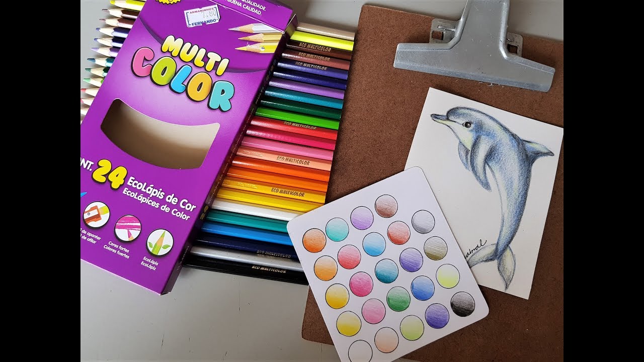 Desenhando com lápis de cor Multicolor