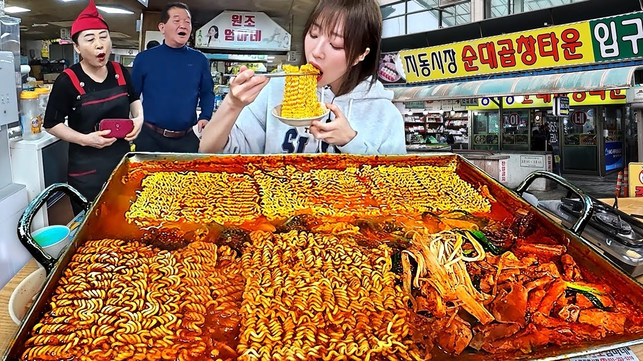 사장님빼고 전부 리필 가능하대서 라면을..🤤 하루 1000명이 방문한다는 40년전통 순대타운 먹방