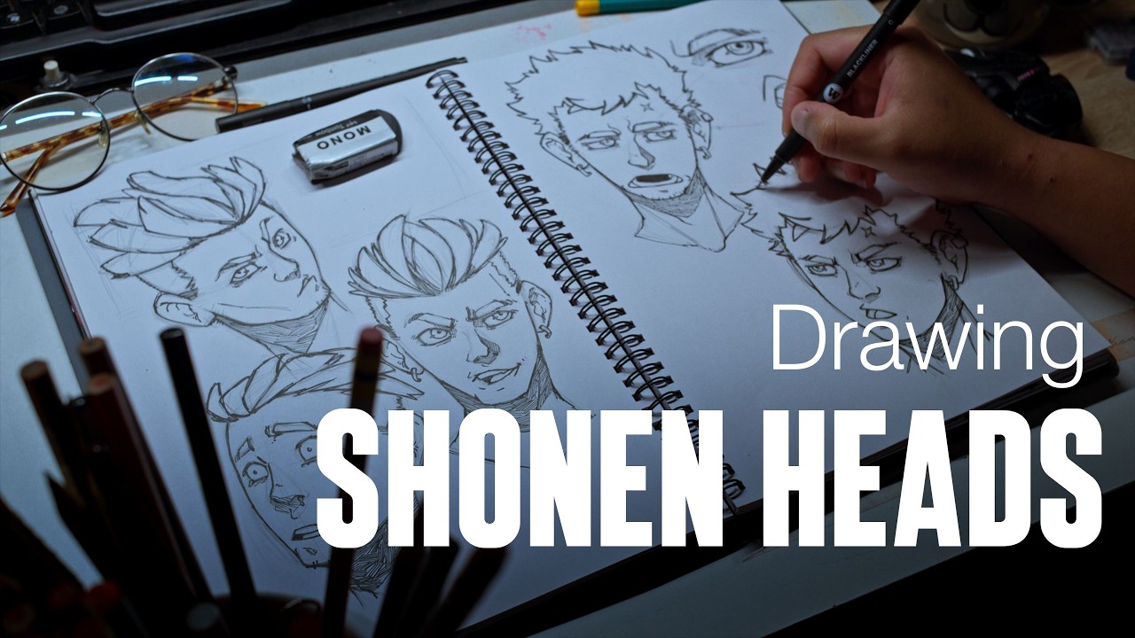 How I Study Draw Head  for OC shonen manga