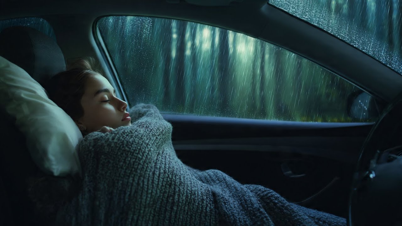 Rain Sound for Sleeping in Car 🚗 Heavy Rain Outside, Deep Sleep Instantly