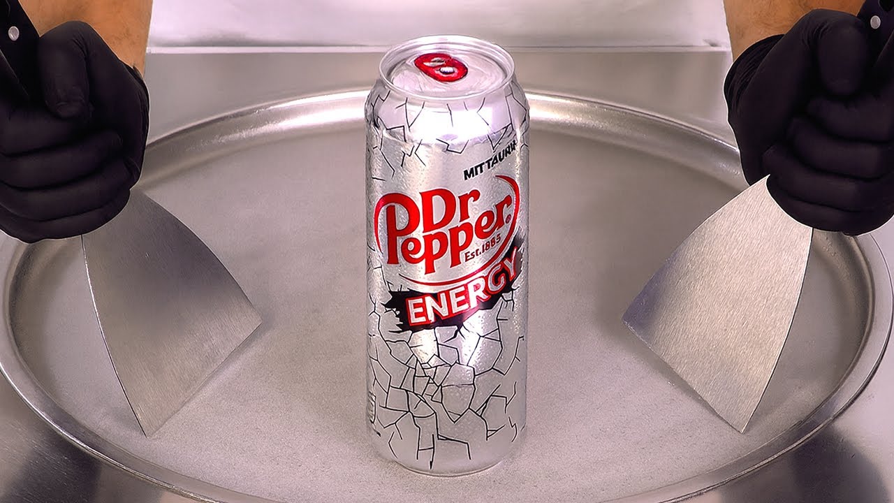 Dr Pepper Energy Drink - Ice Cream Rolls | ASMR