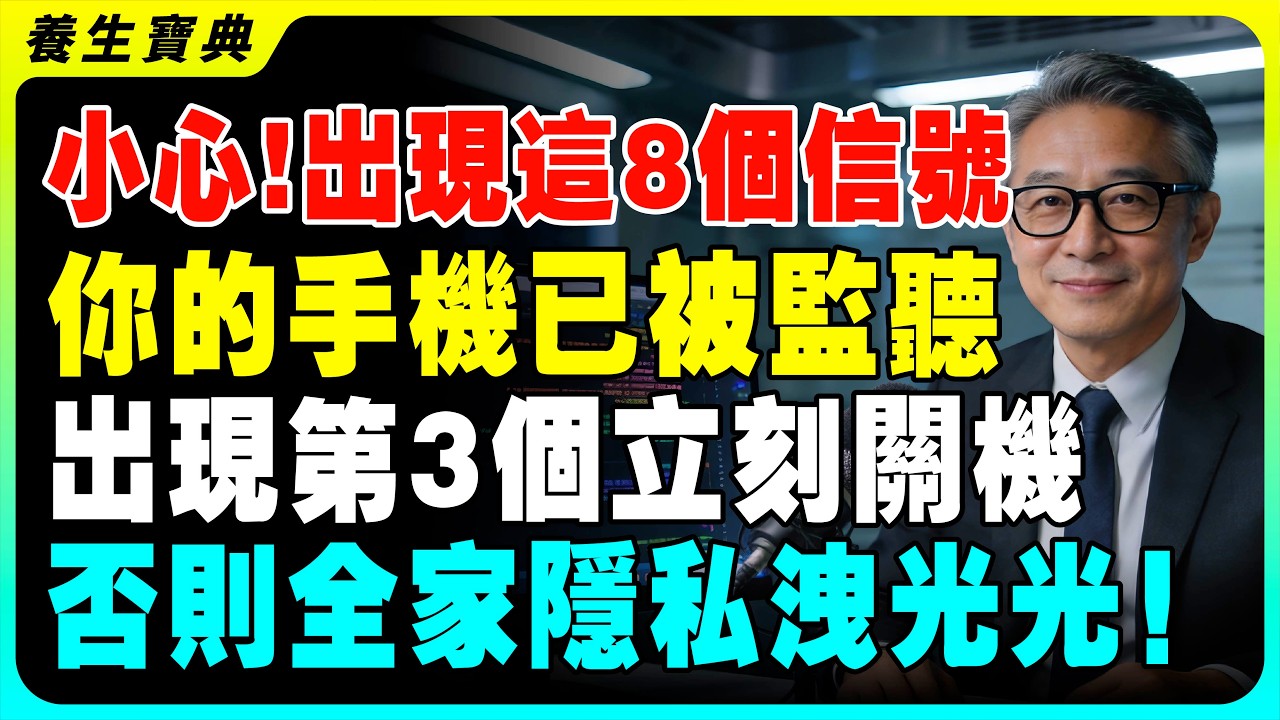 你的手機正在被「監聽」的8個危險信號！比詐騙電話還可怕！專家警告：出現第3個，立刻關機！否則全家隱私都被看光光！立刻學會這3招，保護你的通話隱私！#手機監聽 #資安 #隱私安全 #網路詐騙 #手機安全