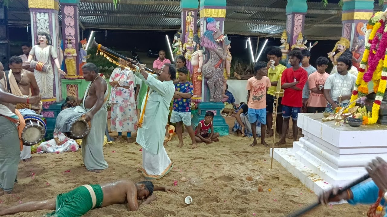 சுடலைஓடிகீழேவிழுந்துஆக்ரோஷமாகவருகை&சுடலைதரையில்திடீர்கீழேவிழுந்துஉடலைவிட்டுவிலகுதல்#பெருமாள்#பலவேசம்